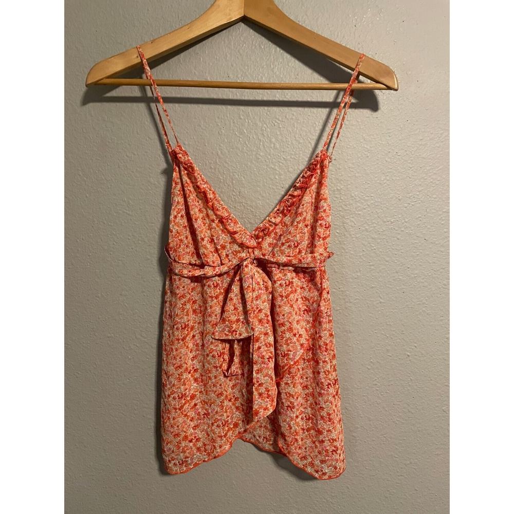 Vintage Divided H&M Womens Top EU 38 US 8 Pink Floral Strappy Babydoll Fairy Y2K